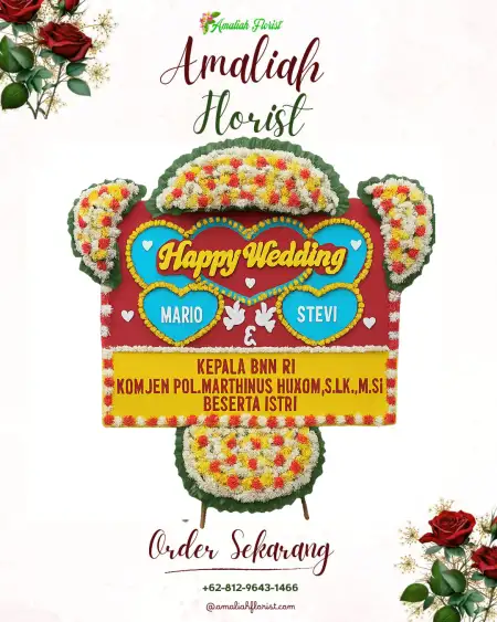 Papan Bunga Pernikahan Banyakan